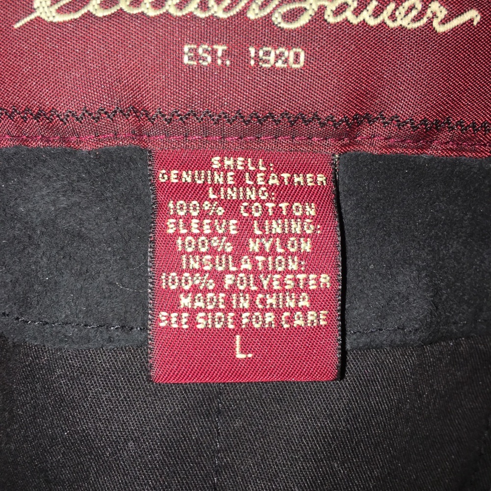 Eddie Bauer black suede leather bomber jacket - Picture 4 of 4